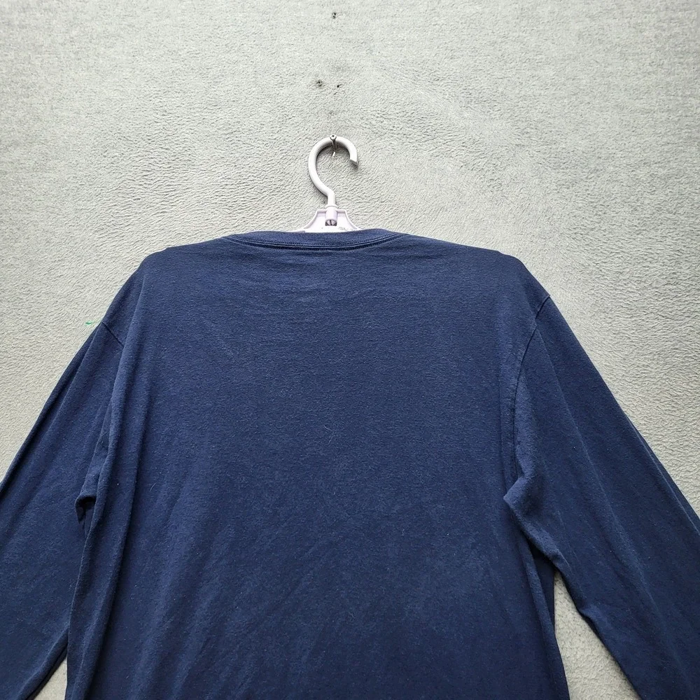 New England Patriots Men Shirt M Navy Majestic‎ Logo Long Sleeve